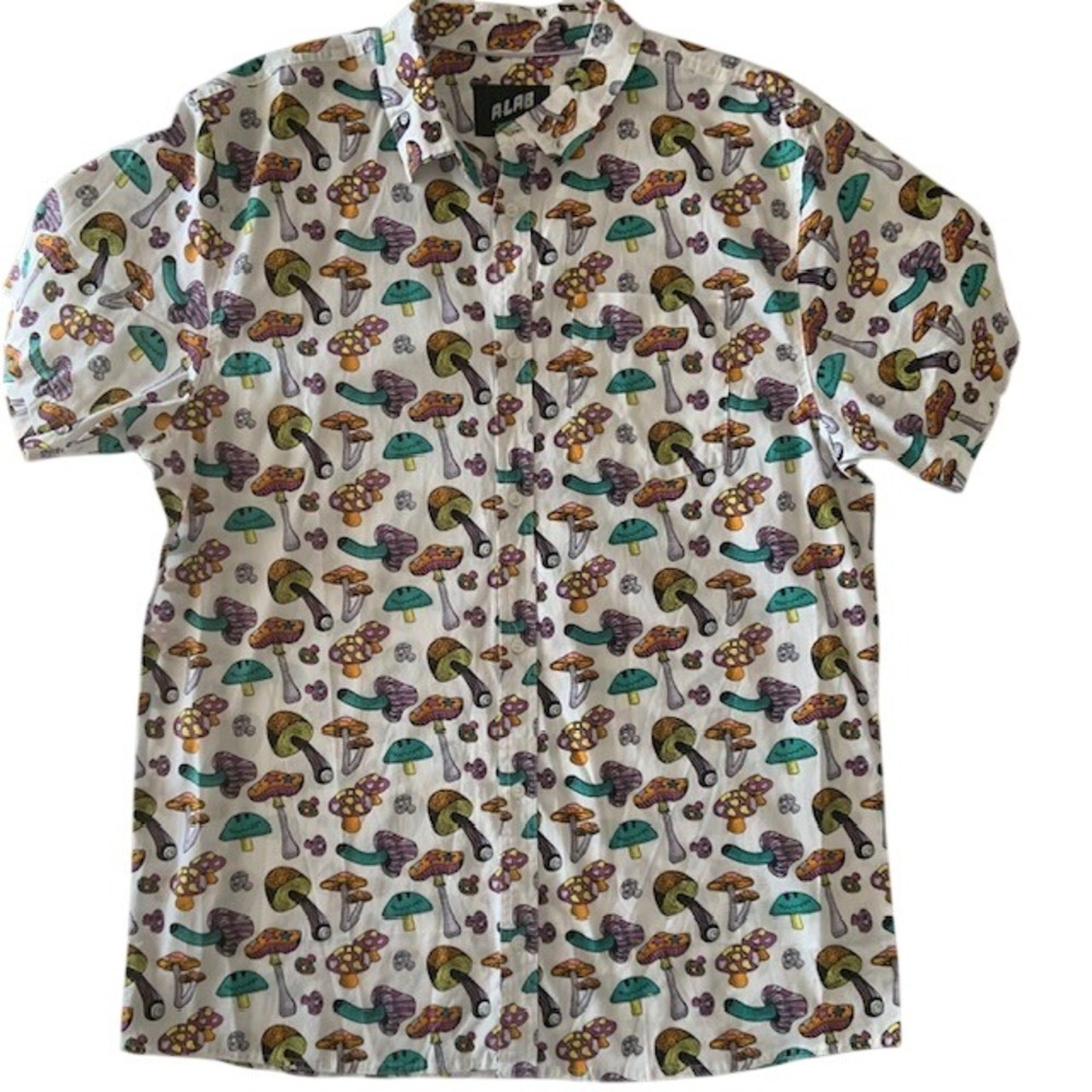 A-Lab Shroomie Shirt XXL Psychedelic Mushroom Skater Streetwear NWOT 100% Cotton